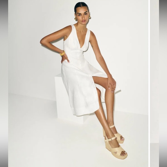 Reformation Dresses & Skirts - REFORMATION Sebastian Linen Midi Dress Size 6 NWT